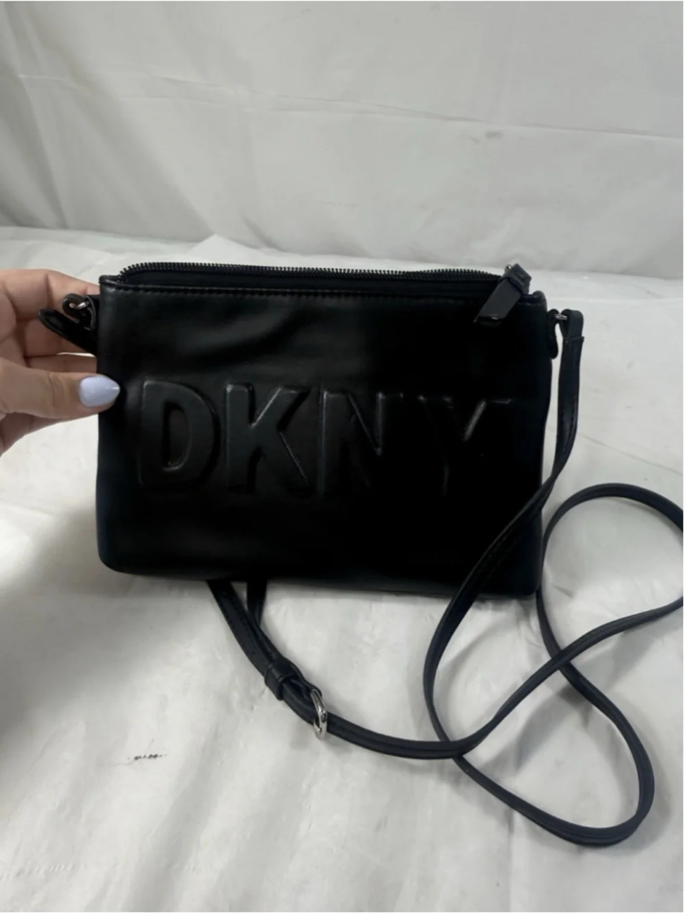 DKNY Tinsley Logo Crossbody Bag and matching card case in black